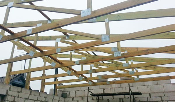 строительство стропильной системы односкатной крыши