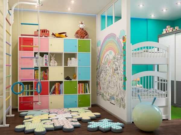 Дизайн и оформление детской комнаты для двоих детей: фото примеров