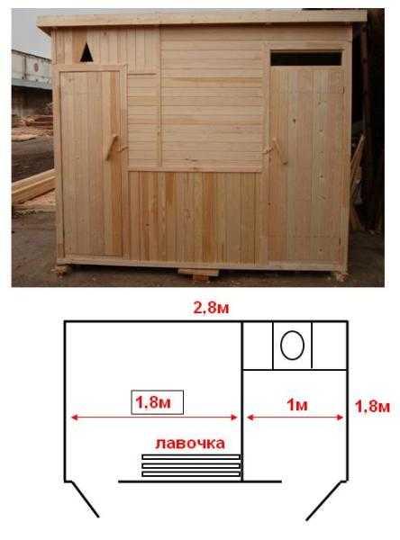 Проект изготовления душевой кабины и туалета в качестве отдельного строения с использованием древесины