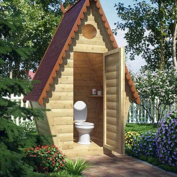 Эстетичный дачный туалет с унитазом